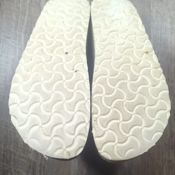 Papillio Birkenstock Silver Metallic Arizona Platform Sandals Womens Sz 8 EU 39 - Picture 12 of 13